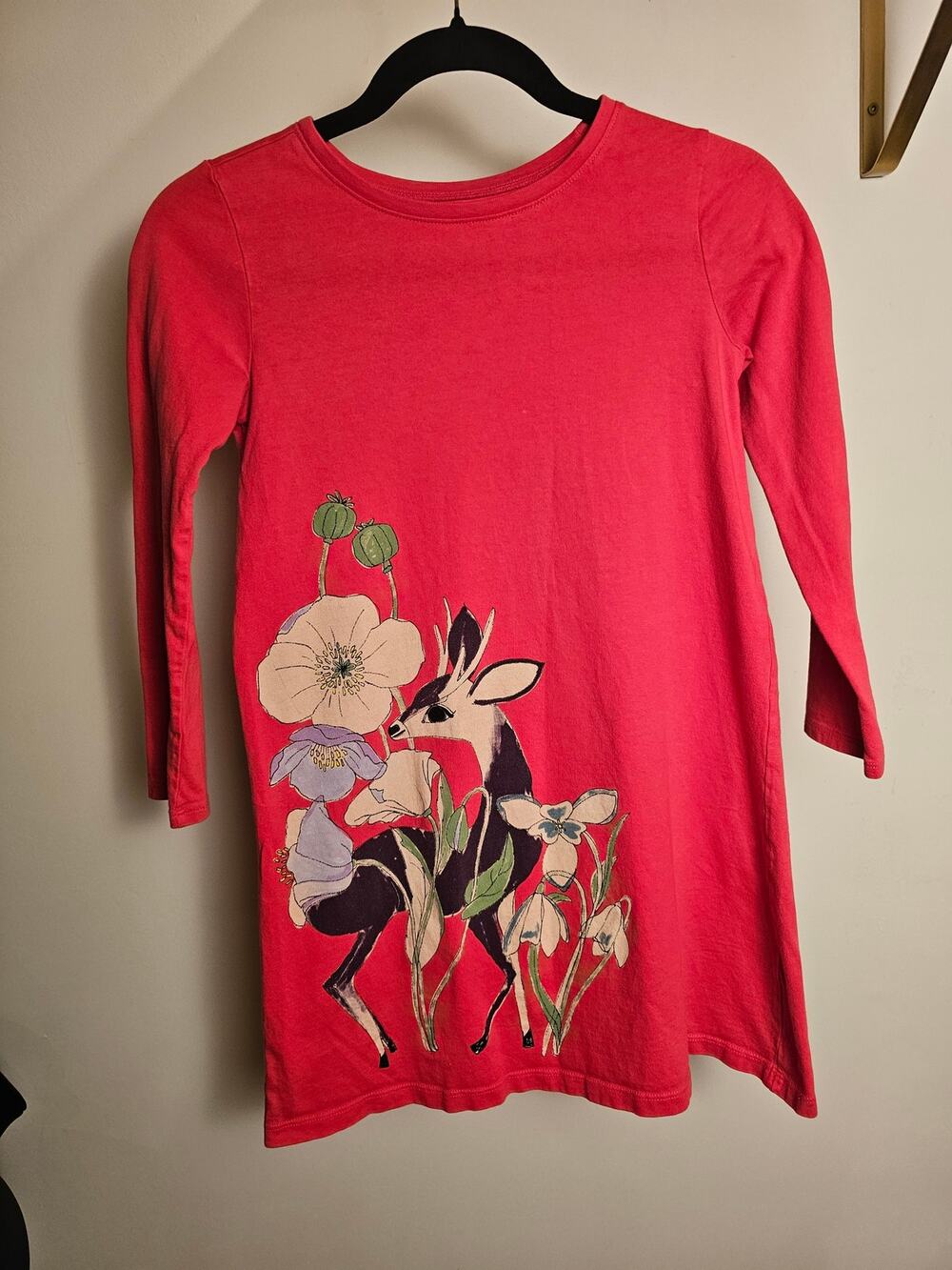 Tea Collection 100% Cotton Deer in Florals Tunic Top